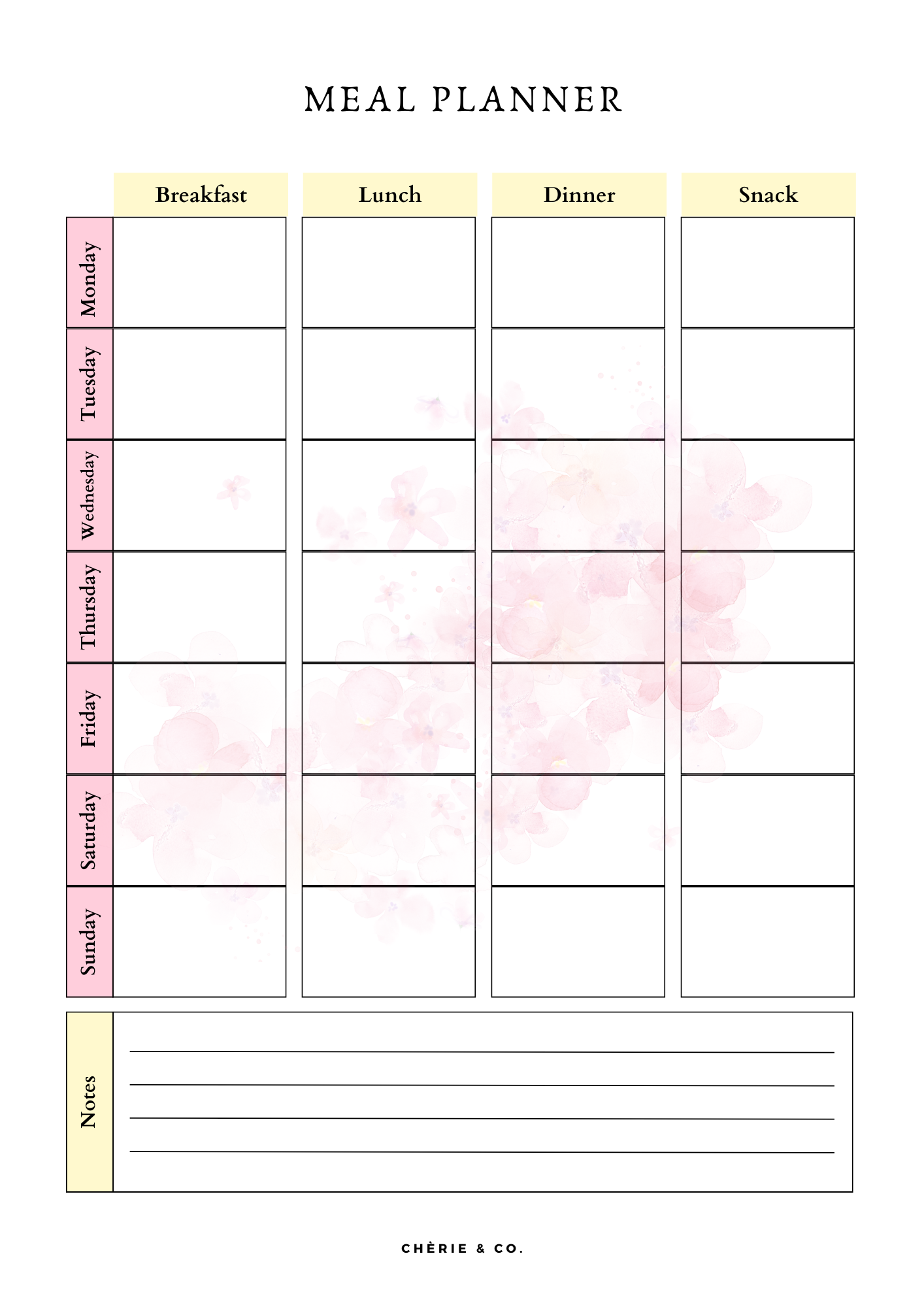 Floral themed adhd planner